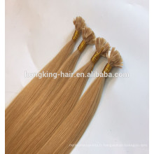 Extension de cheveux de Remy de Qingdao simple prolongation de cheveux étirée par bout plat de cheveux haute perruque de Quaility